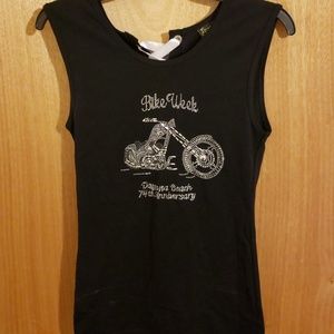 Biker tank lace up top